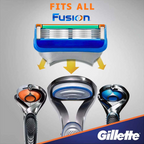 Gillette Fusion Razor Blades | 5-Layer Replacement Cartridge for Men’s Smooth Shaving | Pack of 2 or 4