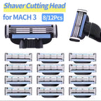 Gillette MACH 3 Razor Blade Refill 8/12Pcs for Mach3 Razor Handle 3 Layer Blade with Lubstrips Fast Shave for Men Face Cartridges