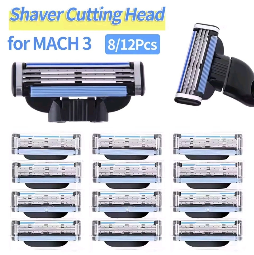 Gillette MACH 3 Razor Blade Refill 8/12Pcs for Mach3 Razor Handle 3 Layer Blade with Lubstrips Fast Shave for Men Face Cartridges